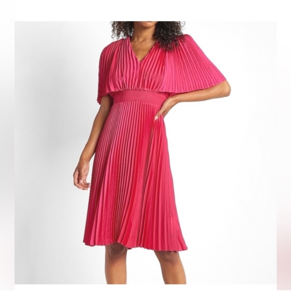Fuchsia Pleated Cocktail dress Express